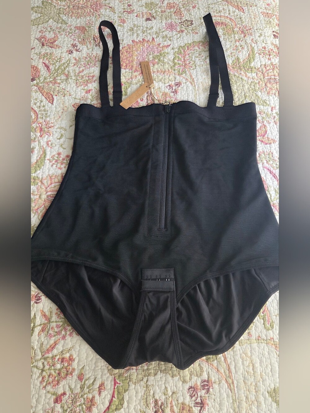 Shapellx Black Women's Shapewear Bodysuit with Adjustable Straps